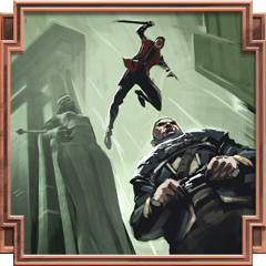 You performed a drop assassination from atop the Empress statue in The Knife of Dunwall